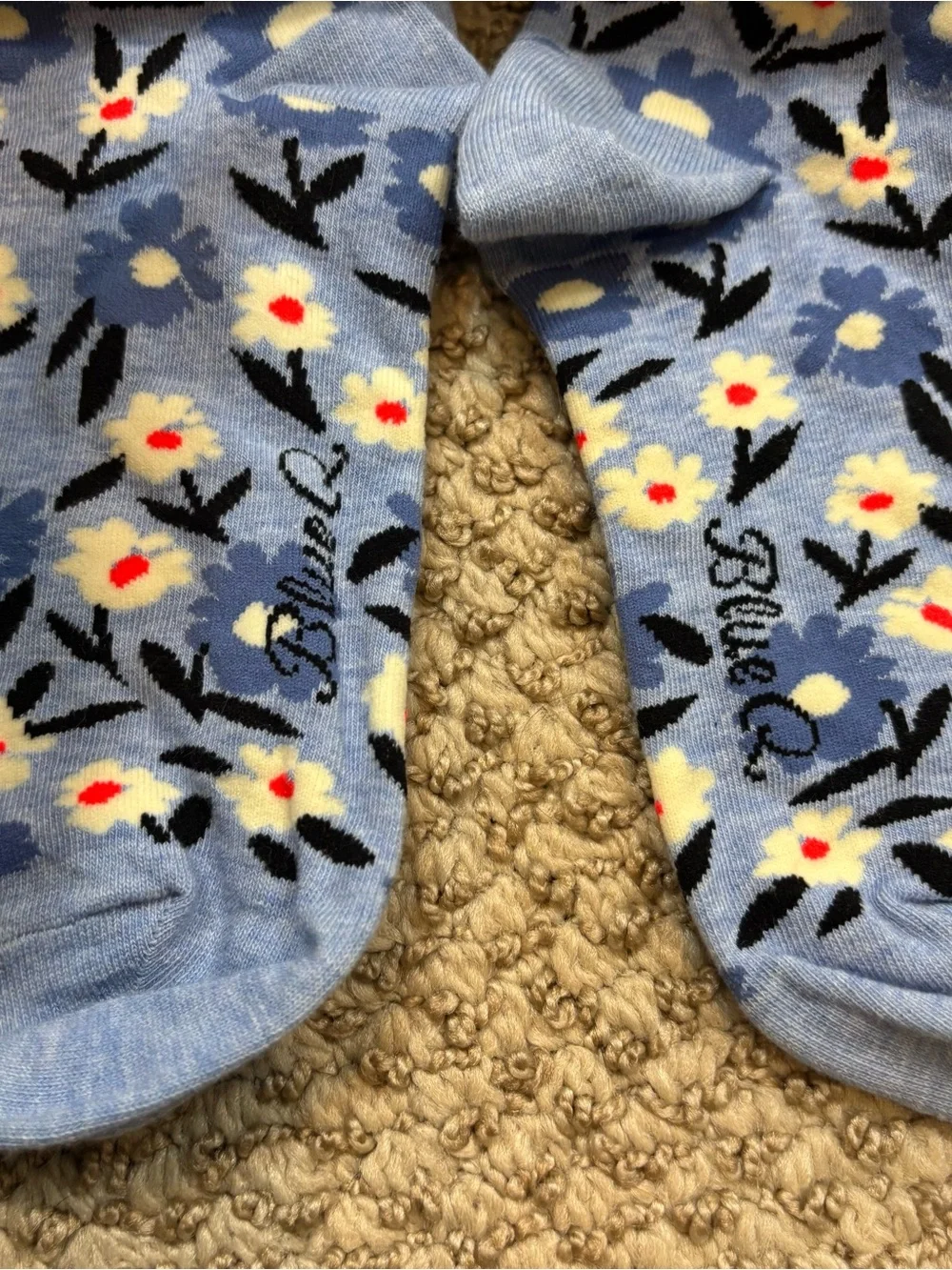 Brand new with Tags‎ Blue Q Women’s Crew Socks “B*tch I am Relaxed” Text